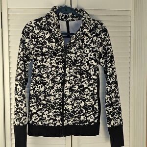 Lululemon Womens‎ Fleur Sombre White Black Cozy Cuddle Up Jacket 6
